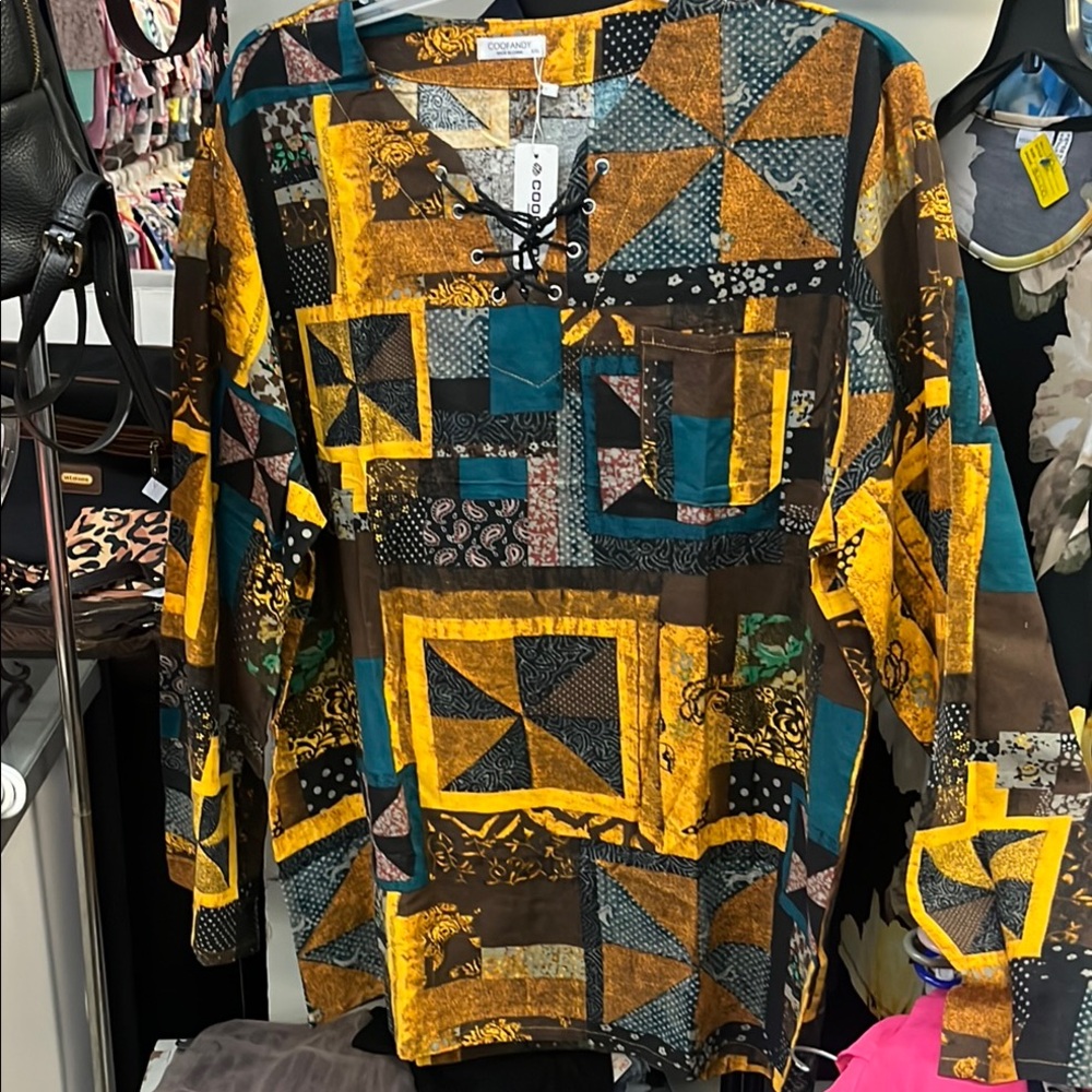 2 Abstract Print Women's Tops by Coofandy - Picture 7 of 9